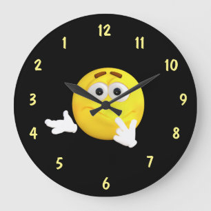 Confused Face Reverse Dial Large Clock