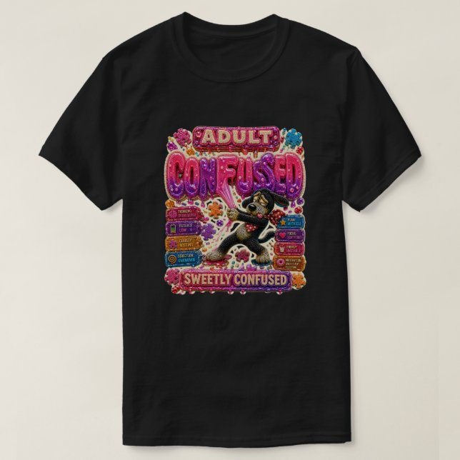 Confused Funny Sarcastic T-Shirt for Overthinkers (Design Front)