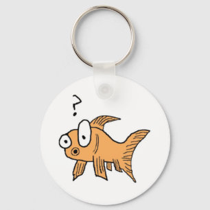 Confused Goldfish Key Ring