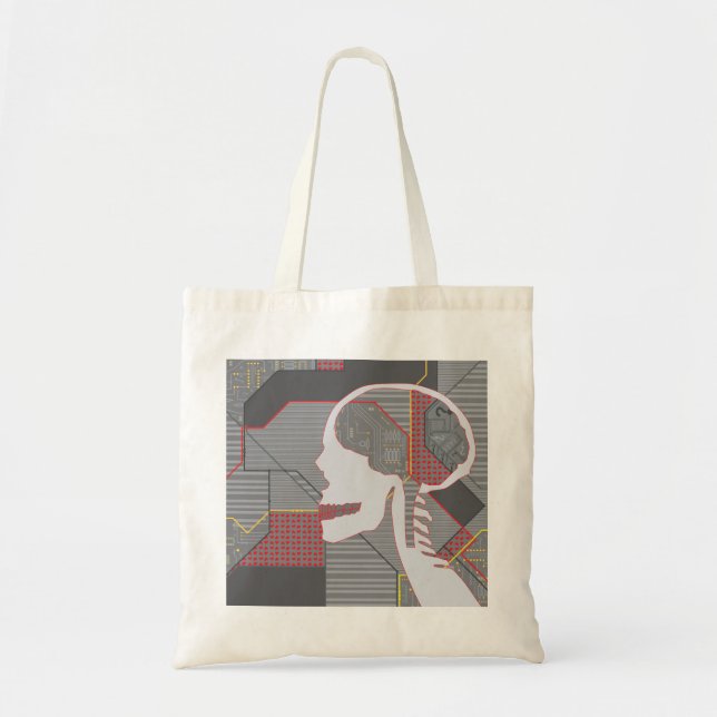 confused heart logicskull tote bag (Front)