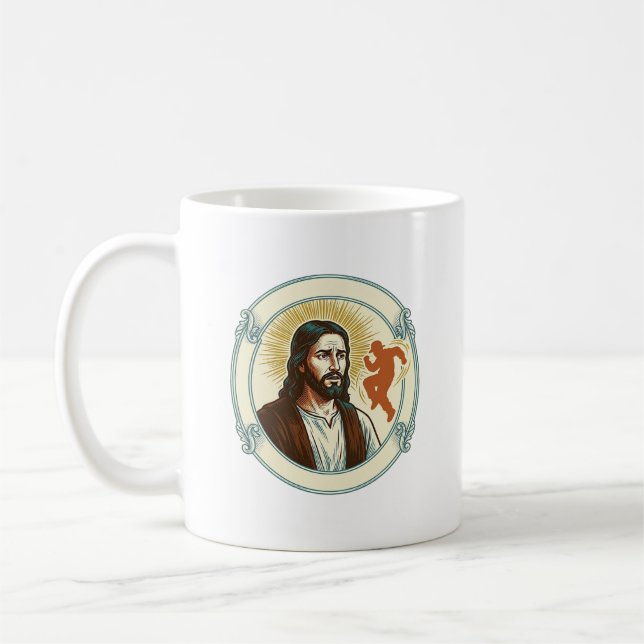 Confused Jesus Viral Dancing Trend Silhouette Vide Coffee Mug (Left)