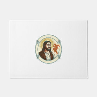 Confused Jesus Viral Dancing Trend Silhouette Vide Doormat