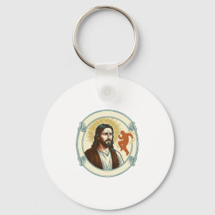 Confused Jesus Viral Dancing Trend Silhouette Vide Key Ring