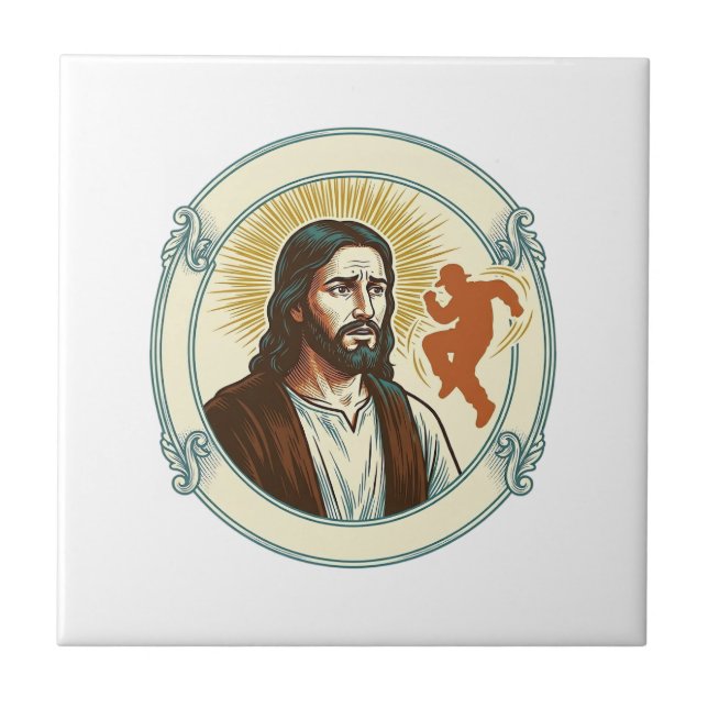 Confused Jesus Viral Dancing Trend Silhouette Vide Tile (Front)