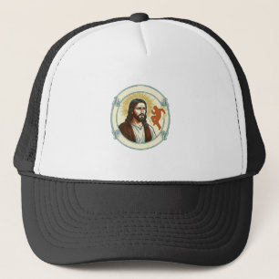 Confused Jesus Viral Dancing Trend Silhouette Vide Trucker Hat