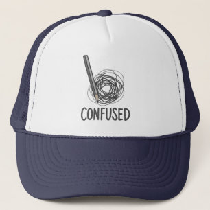 Confused – Minimalist Pencil & Scribble Art Design Trucker Hat