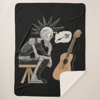 Confused Music Robot Sherpa Blanket