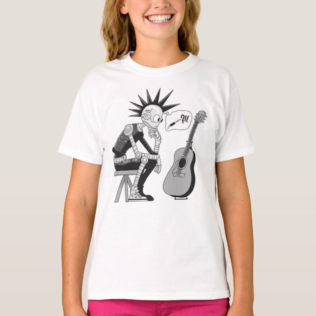 Confused Music Robot T-Shirt (Front)