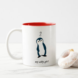 Confused Penguin Mug   My Silly Girl