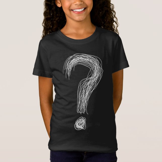 Confused Scribble Question Mark Chaos Overthinking T-Shirt (Front)