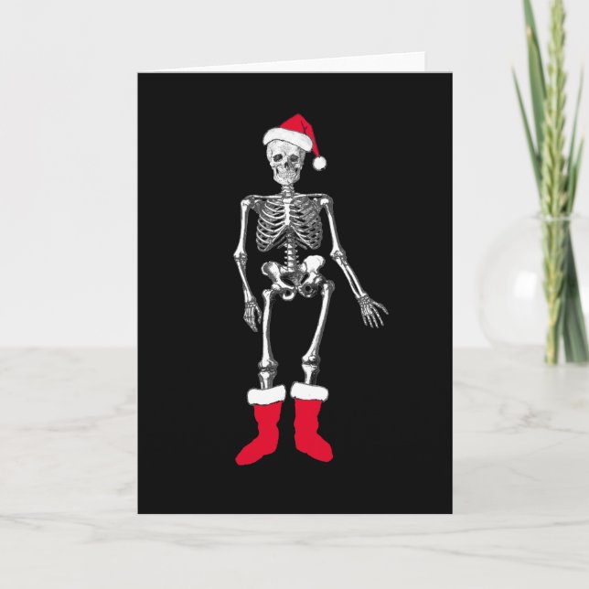 Confused Skeleton Holiday Card (Front)