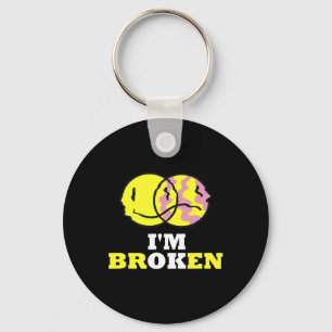 Confused Smile I'm Broken Invisible Illness I'm Ok Key Ring