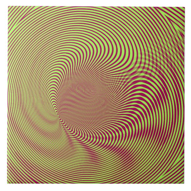 confusing hypnotic swirl lines pattern tile (Front)
