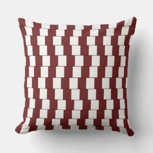 Confusing lines Bordeaux Cushion