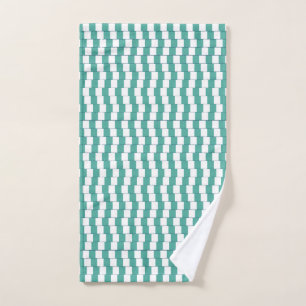 Confusing lines turquoise hand towel