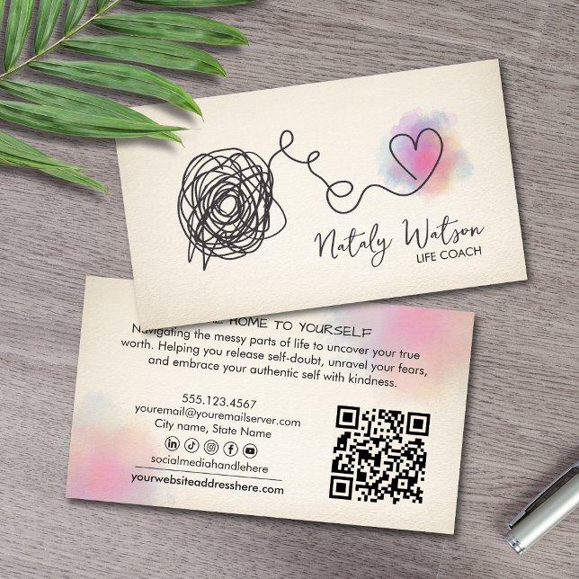 Confusion to Clarity Path Mental Health Therapist Business Card (Creator Uploaded)