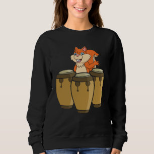 Conga Drummer Squirrel Congas & Squirrel Conga Dru Sweatshirt
