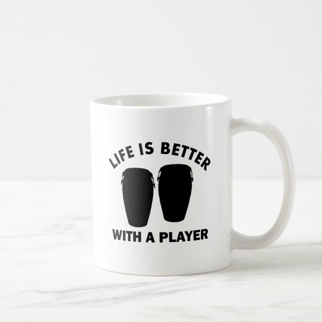Conga Drums Designs Coffee Mug (Right)