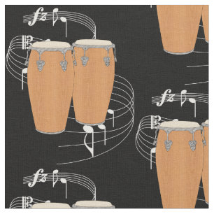 Conga Drums Fabric - Dark