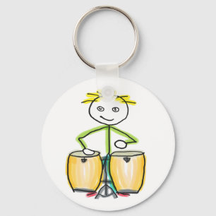 Conga Playing Stickman Key Ring