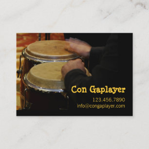 congaplayer's hands on instrument business card