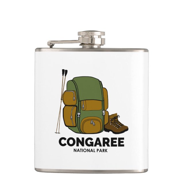 Congaree National Park Backpack Hip Flask (Front)