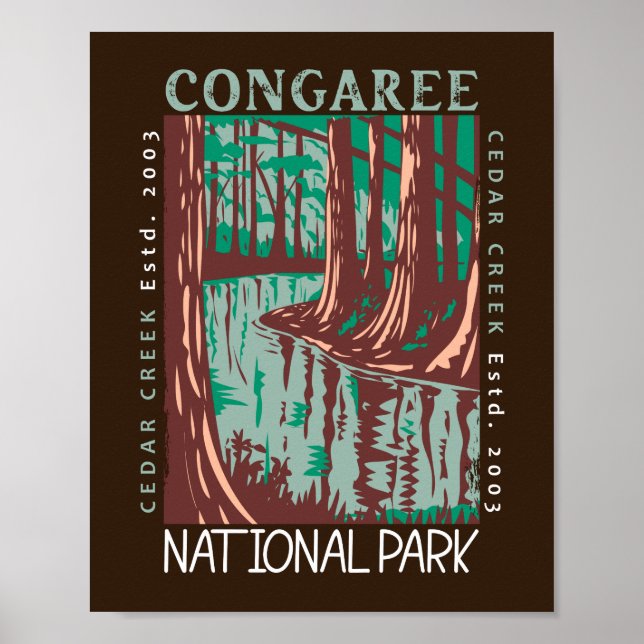 Congaree National Park Cedar Creek Vintage   Poster (Front)