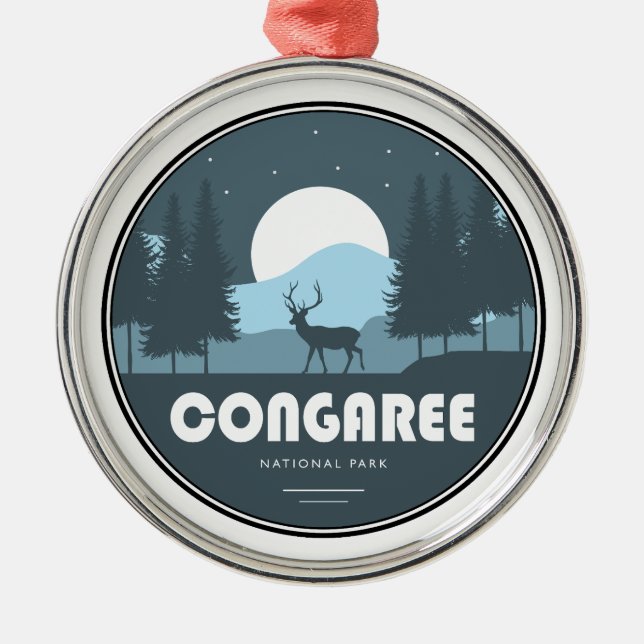 Congaree National Park Deer Metal Tree Decoration (Front)