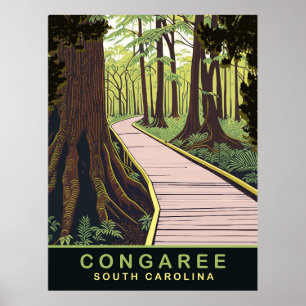 Congaree National Park South Carolina, Travel Poster