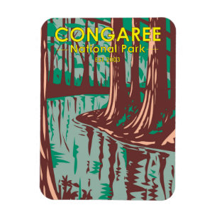 Congaree National Park South Carolina Vintage Mag Magnet