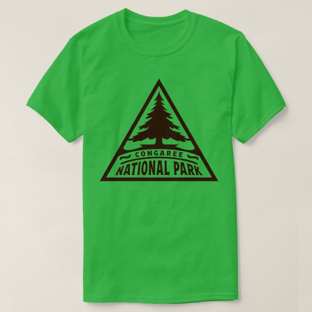 Congaree National Park Tree Triangle Brown T-Shirt (Design Front)