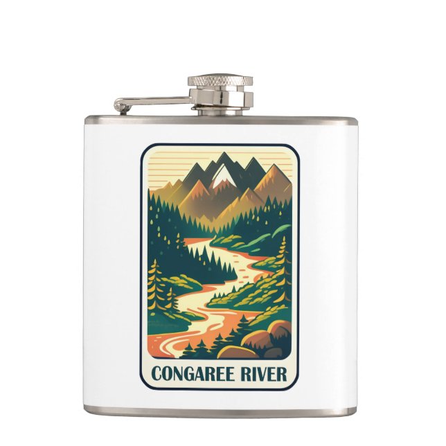 Congaree River South Carolina Colours Hip Flask (Front)