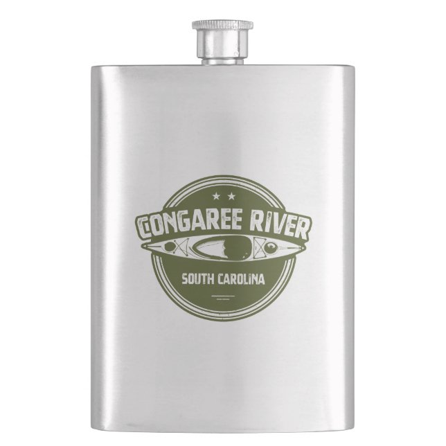 Congaree River South Carolina Kayaking Hip Flask (Front)