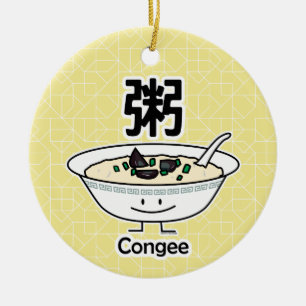 Congee Jook Rice porridge gruel bowl Chinese break Ceramic Tree Decoration