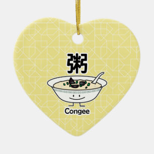 Congee Jook Rice porridge gruel bowl Chinese break Ceramic Tree Decoration