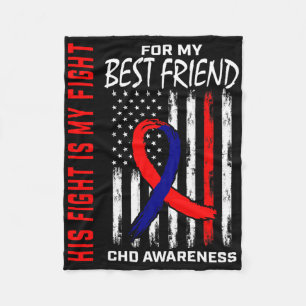 Congenital Defect Chd Awareness Best Friend Americ Fleece Blanket