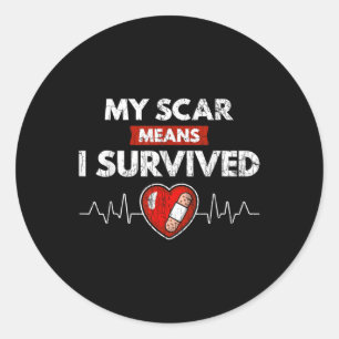 Congenital Heart Defect Awareness Chd Scars Happy  Classic Round Sticker