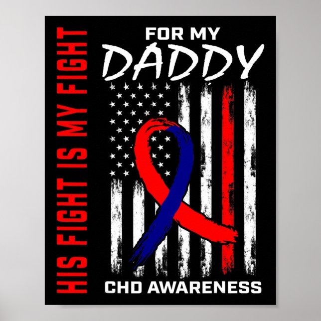 Congenital Heart Defect Chd Awareness Daddy Americ Poster (Front)