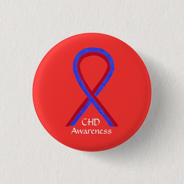Congenital Heart Defect CHD Awareness Ribbon Pins (Front)