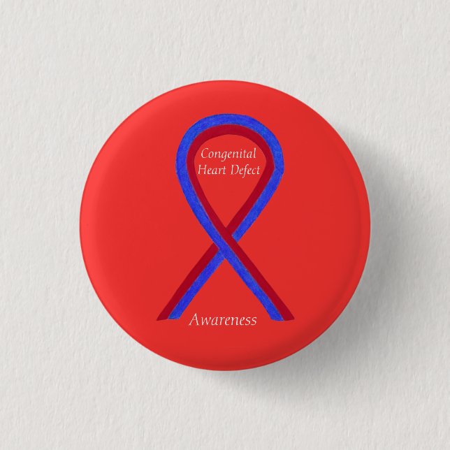 Congenital Heart Defect CHD Awareness Ribbon Pins (Front)