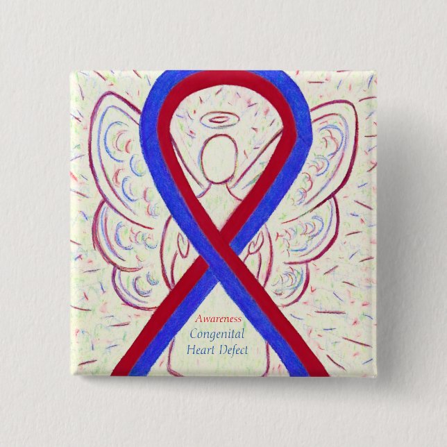 Congenital Heart Defect CHD Awareness Ribbon Pins (Front)