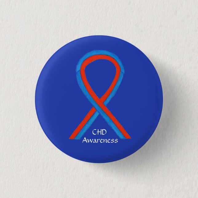 Congenital Heart Defect CHD Awareness Ribbon Pins (Front)