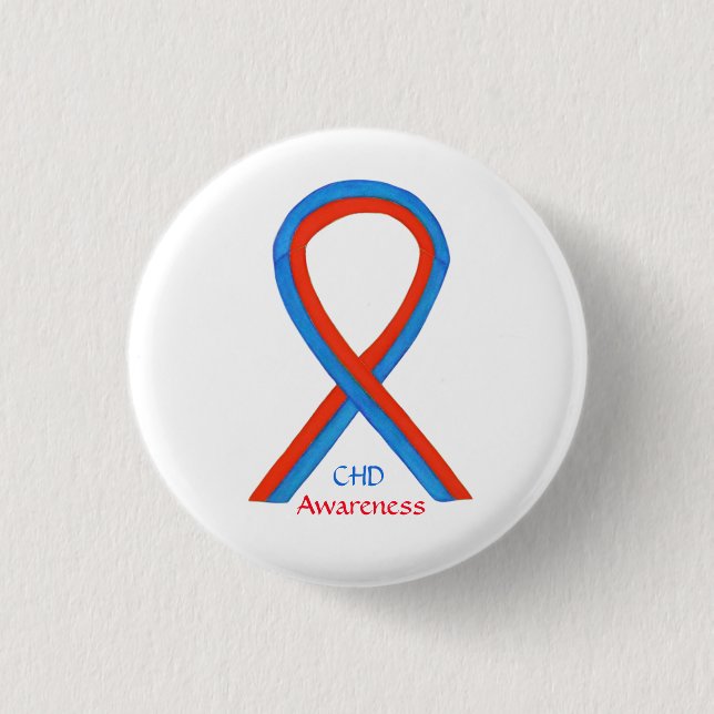Congenital Heart Defect CHD Awareness Ribbon Pins (Front)