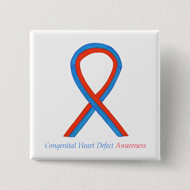 Congenital Heart Defect CHD Awareness Ribbon Pins (Front)
