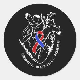 Congenital Heart Defects Awareness Heart Classic Round Sticker