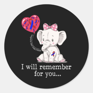 Congenital Heart Disease Awareness Elephant  Classic Round Sticker