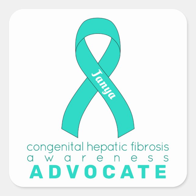 Congenital Hepatic Fibrosis Advocate White Square Sticker (Front)