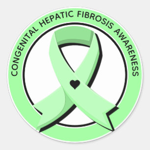 Congenital Hepatic Fibrosis Awareness Heart Classic Round Sticker