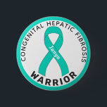 Congenital Hepatic Fibrosis Warrior Ribbon White 6 Cm Round Badge<br><div class="desc">Congenital Hepatic Fibrosis Warrior Ribbon White Button for awareness and support for people with congenital hepatic fibrosis.</div>