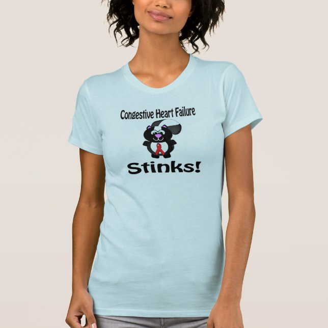 Congestive Heart Failure Stinks Skunk Awareness De T-Shirt (Front)